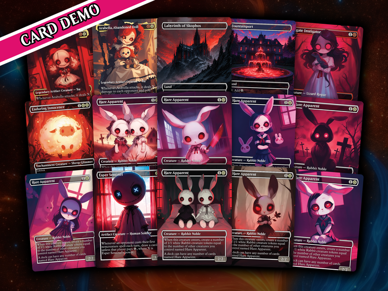 | New | Arabella Hare Apparent Commander Deck | 100-Card MTG Proxy EDH Set | Creepy Chibi Rabbit | PrimeDecks