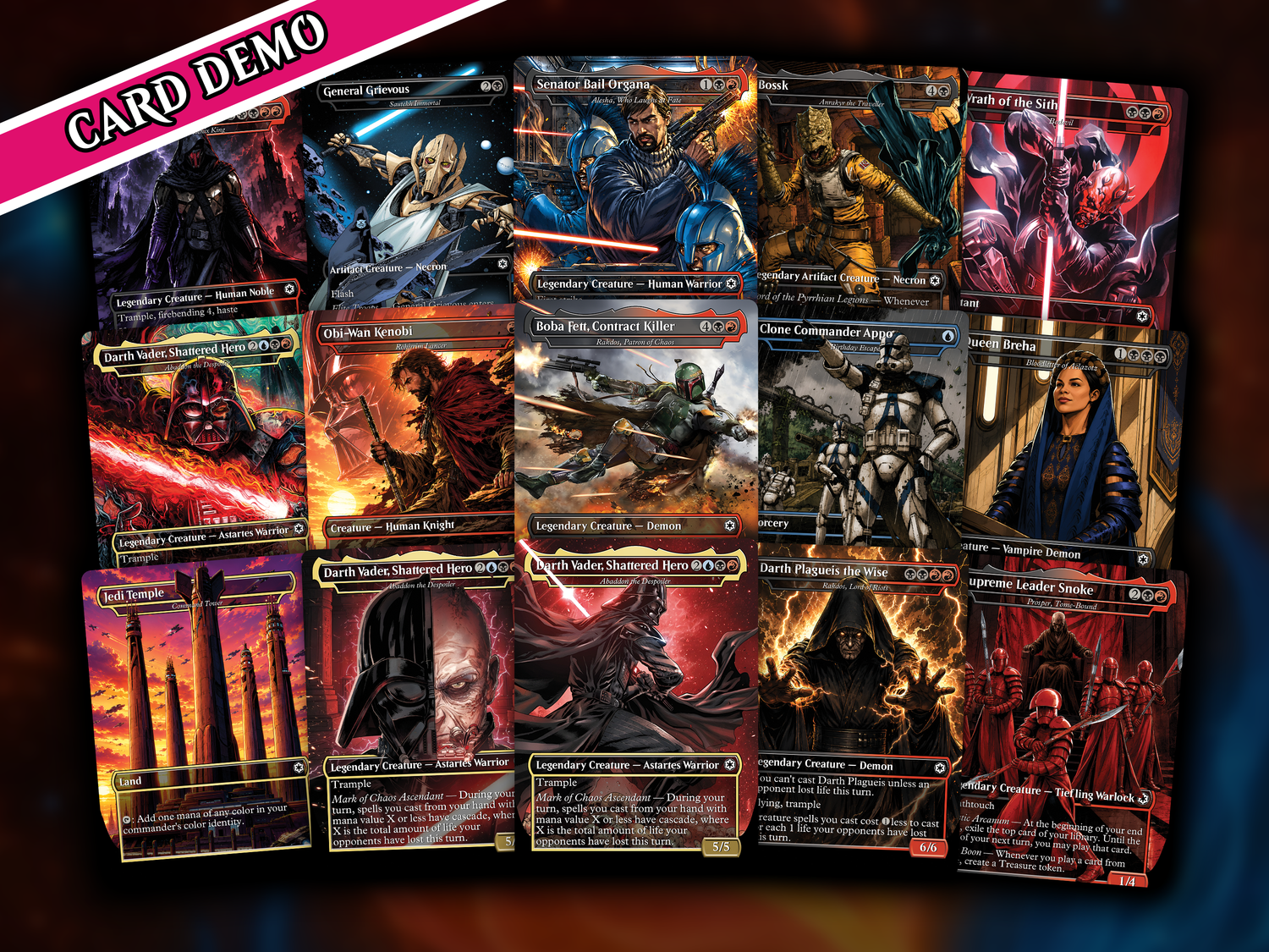 | New | Star Wars Rise of the Sith Proxy Commander Deck | 100 Cards | PrimeDecks