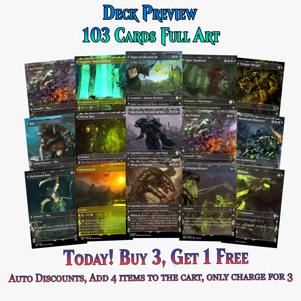 Vermin Horde MTG Proxy Commander Deck - 103 Cards | ProxyTCG