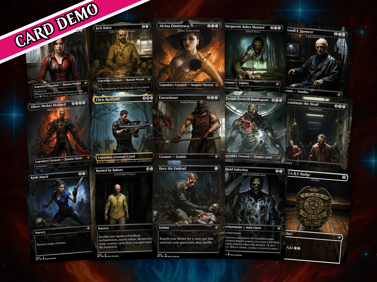Resident Evil Card Deck 100 Cards + Tokens, Zombie Tribal EDH | PrimeDecks