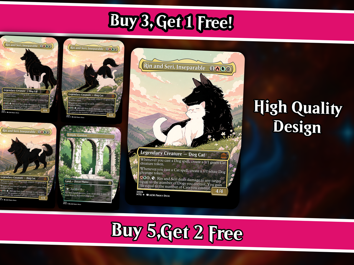 Cats & Dogs Tribal Commander Deck | 100-Card Fan-Made MTG Proxy EDH Set | Anime Token Swarm Deck | PrimeDecks