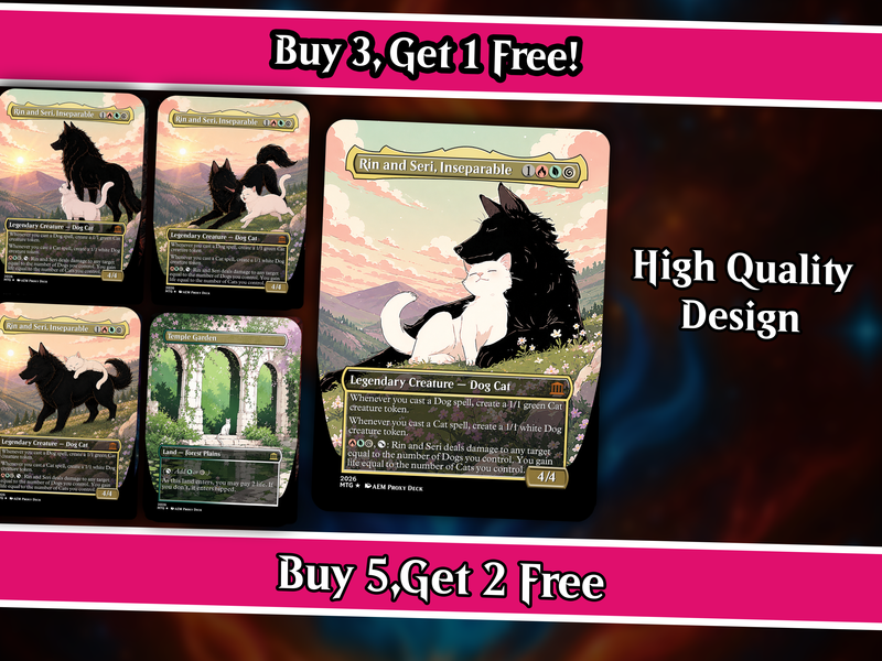 Cats & Dogs Tribal Commander Deck | 100-Card Fan-Made MTG Proxy EDH Set | Anime Token Swarm Deck | PrimeDecks