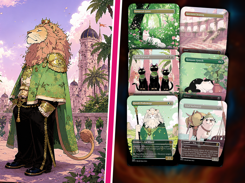 Cats & Dogs Tribal Commander Deck | 100-Card Fan-Made MTG Proxy EDH Set | Anime Token Swarm Deck | PrimeDecks