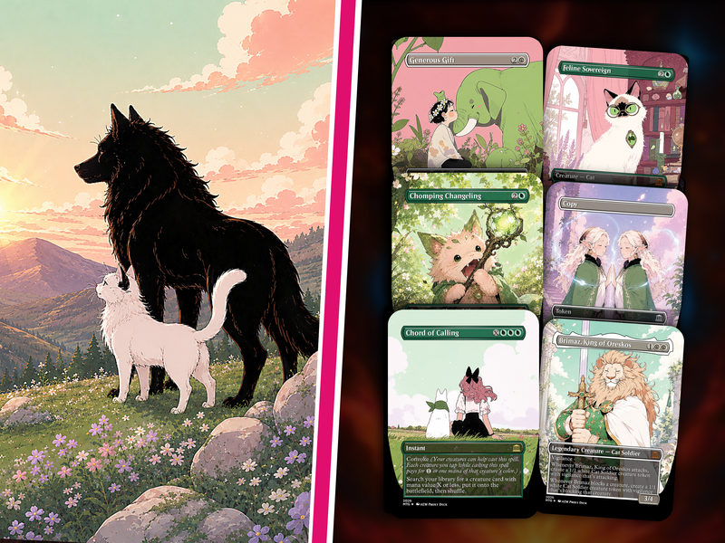 Cats & Dogs Tribal Commander Deck | 100-Card Fan-Made MTG Proxy EDH Set | Anime Token Swarm Deck | PrimeDecks