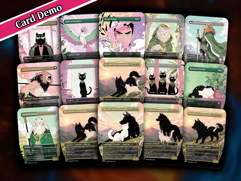 Cats & Dogs Tribal Commander Deck | 100-Card Fan-Made MTG Proxy EDH Set | Anime Token Swarm Deck | PrimeDecks