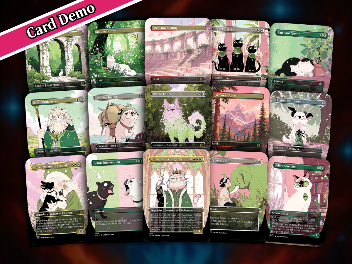 Cats & Dogs Tribal Commander Deck | 100-Card Fan-Made MTG Proxy EDH Set | Anime Token Swarm Deck | PrimeDecks