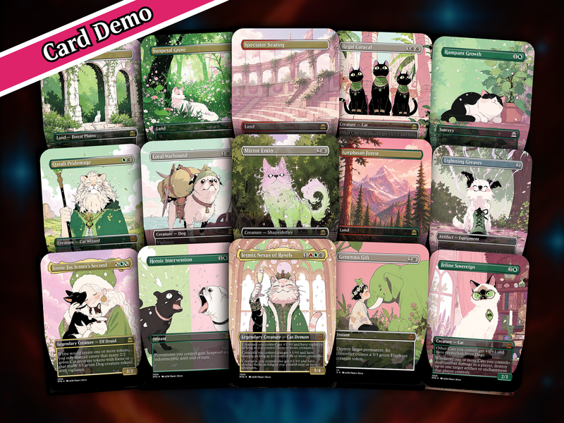 Cats & Dogs Tribal Commander Deck | 100-Card Fan-Made MTG Proxy EDH Set | Anime Token Swarm Deck | PrimeDecks