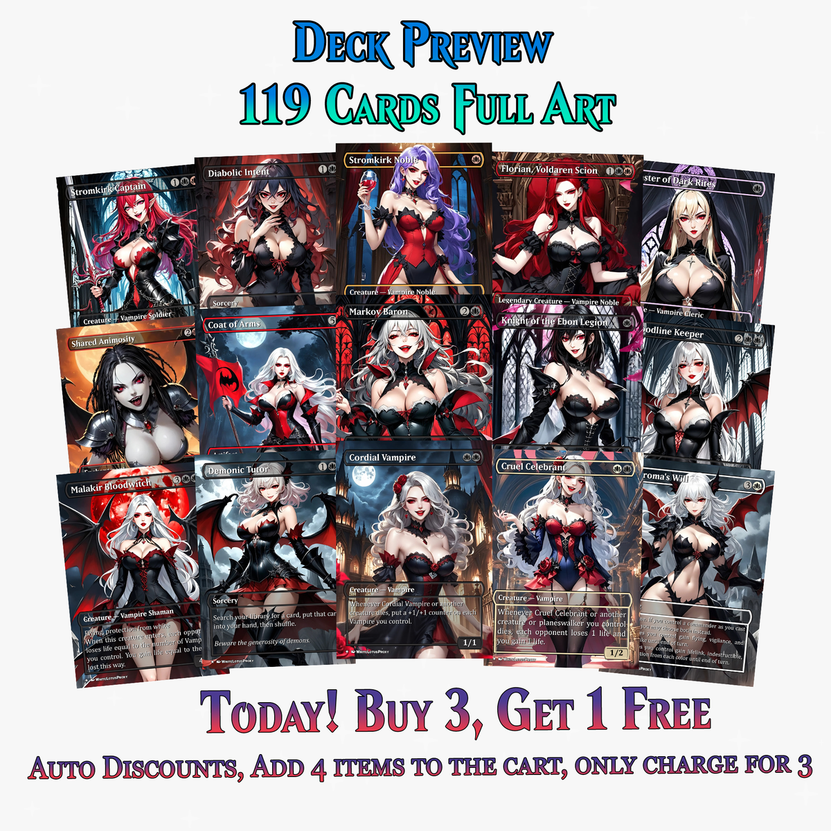 Vampire Tribal Proxy Commander Deck - 119 Cards | ProxyTCG