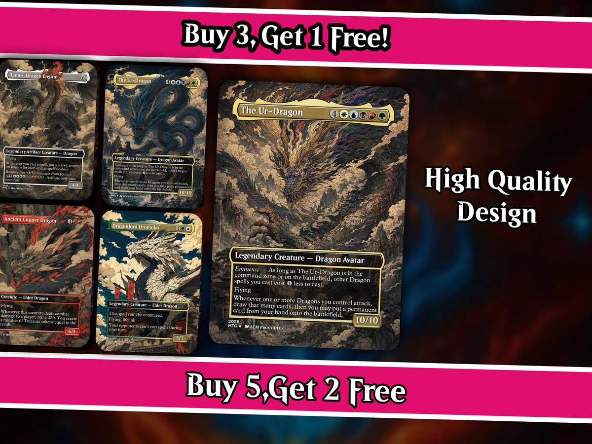 The Ur-Dragon | 5-Color Dragon Tribal Commander Proxy Deck | 100 Cards | PrimeDecks