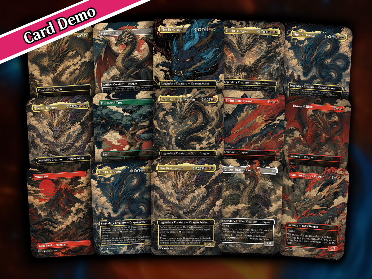 The Ur-Dragon | 5-Color Dragon Tribal Commander Proxy Deck | 100 Cards | PrimeDecks