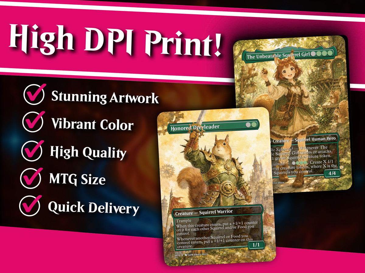 The Unbeatable Squirrel Girl Commander Deck | 100-Card Fan-Made MTG Proxy EDH Set | Squirrel Tribal Token Deck | PrimeDecks