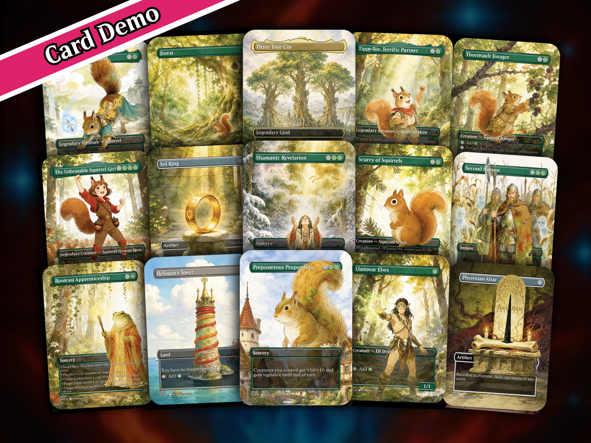 The Unbeatable Squirrel Girl Commander Deck | 100-Card Fan-Made MTG Proxy EDH Set | Squirrel Tribal Token Deck | PrimeDecks