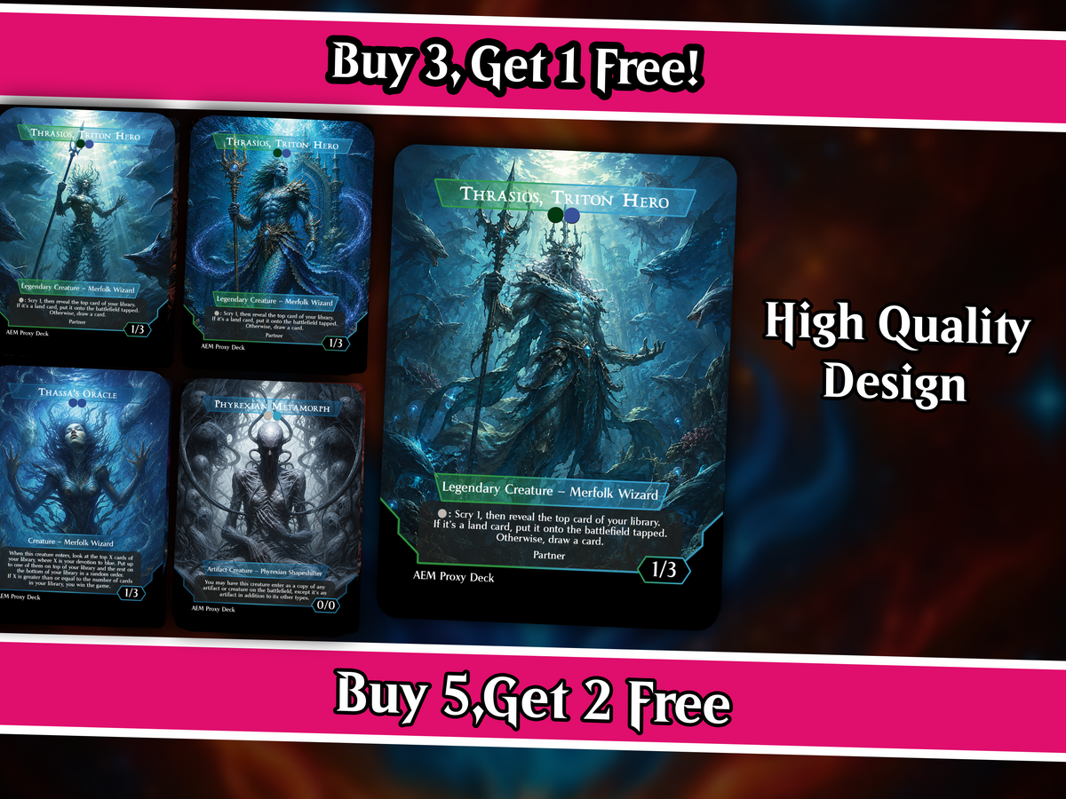 Tymna & Thrasios Partner Commander Deck | 100+ Card Fan-Made MTG Proxy EDH Set | 4-Color Value Combo Deck | PrimeDecks