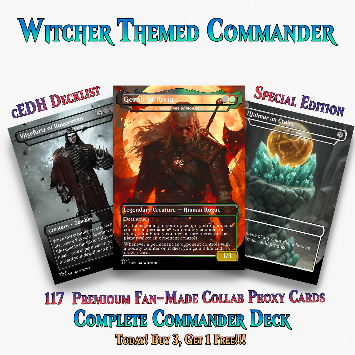 Witcher Themed MTG Proxy Commander Deck - 117 Cards | ProxyTCG