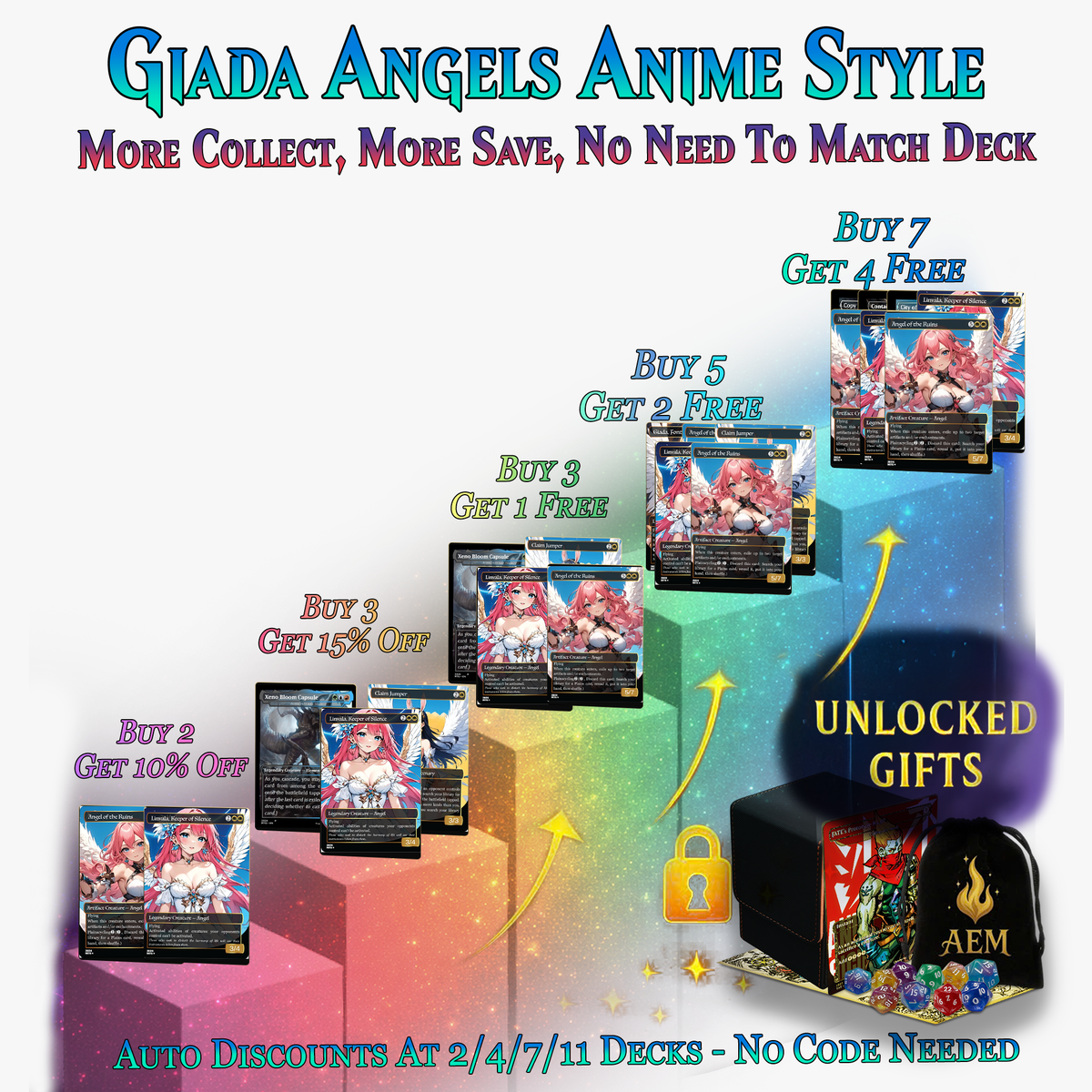 Giada Angels Anime Style MTG Proxy Commander Deck - 122 Cards | ProxyTCG