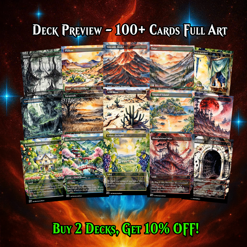 Anime Watercolor Lands Pack | 54 Fan-Made MTG Lands for EDH | ProxyTCG