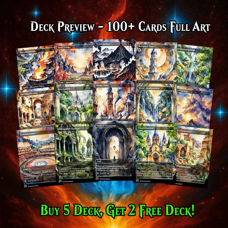 Anime Watercolor Lands Pack | 54 Fan-Made MTG Lands for EDH | ProxyTCG