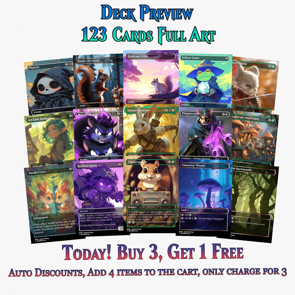Squirrel Tribal Chatterfang Commander Deck | 123+ Cards | PrimeDecks