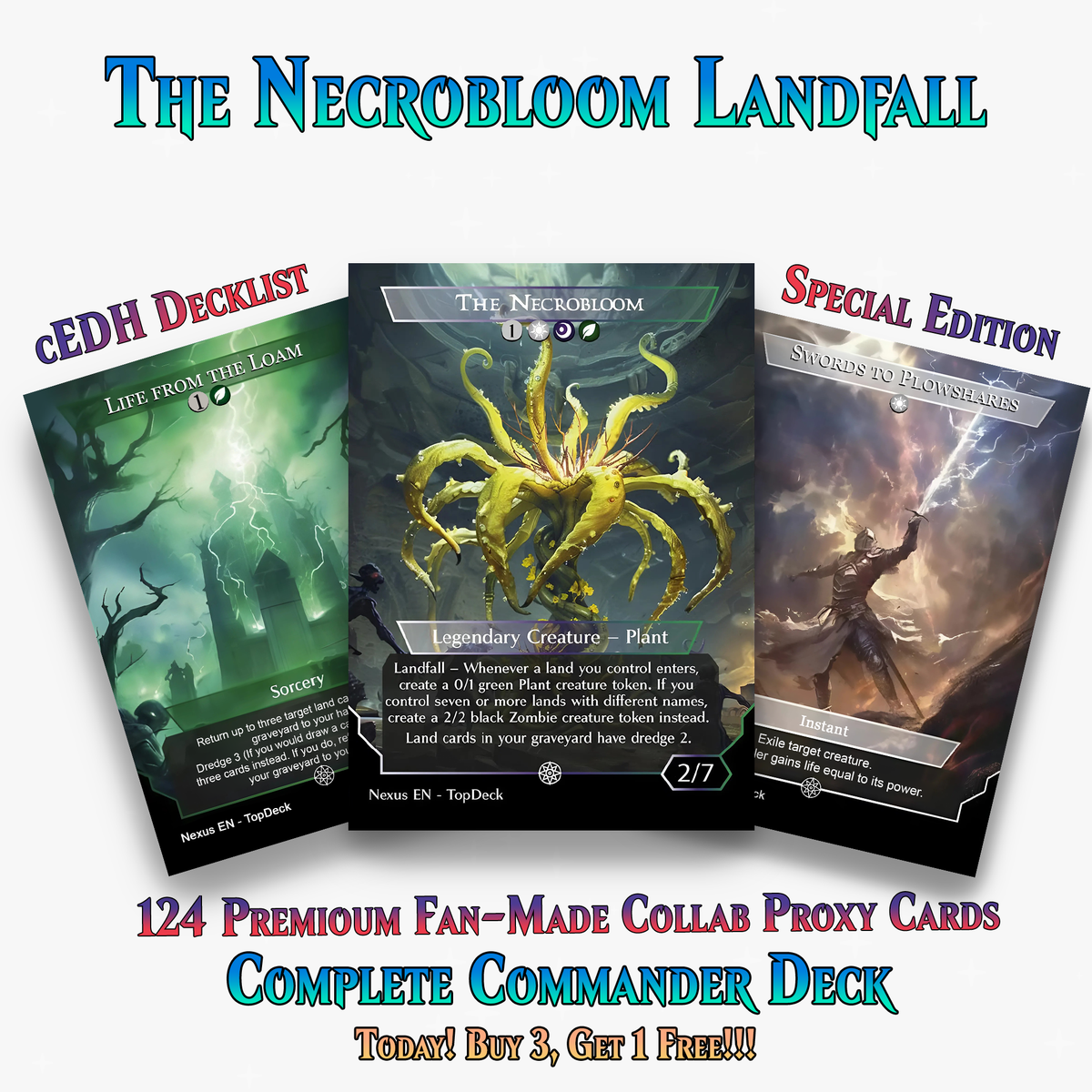 The Necrobloom Landfall MTG Proxy Commander Deck | 124 Cards | ProxyTCG