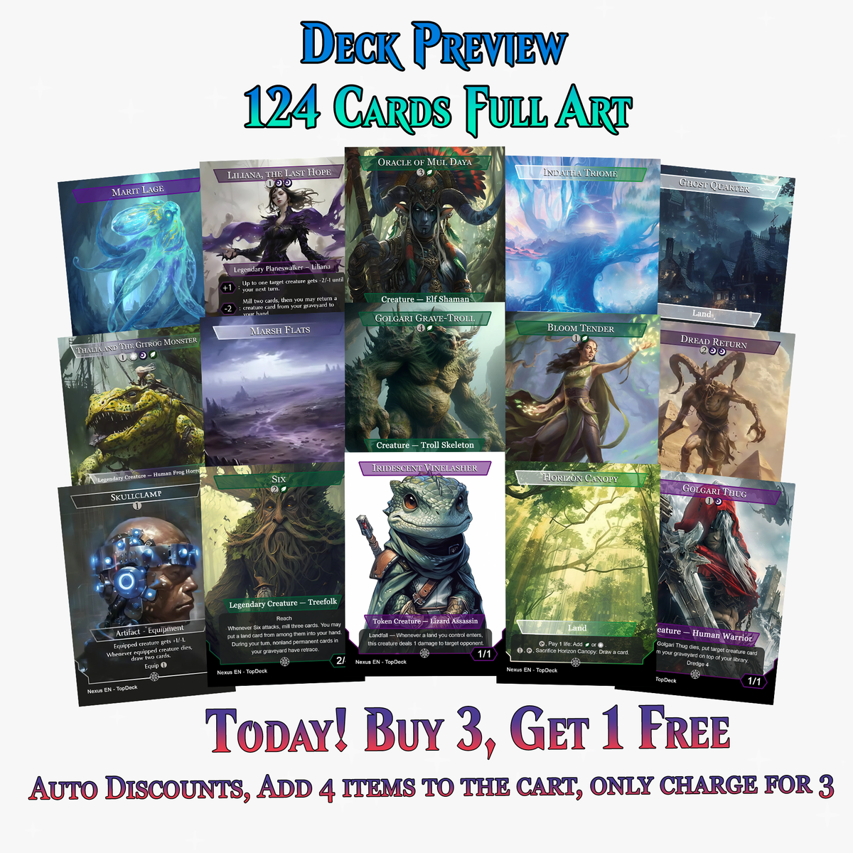 The Necrobloom Landfall MTG Proxy Commander Deck | 124 Cards | ProxyTCG