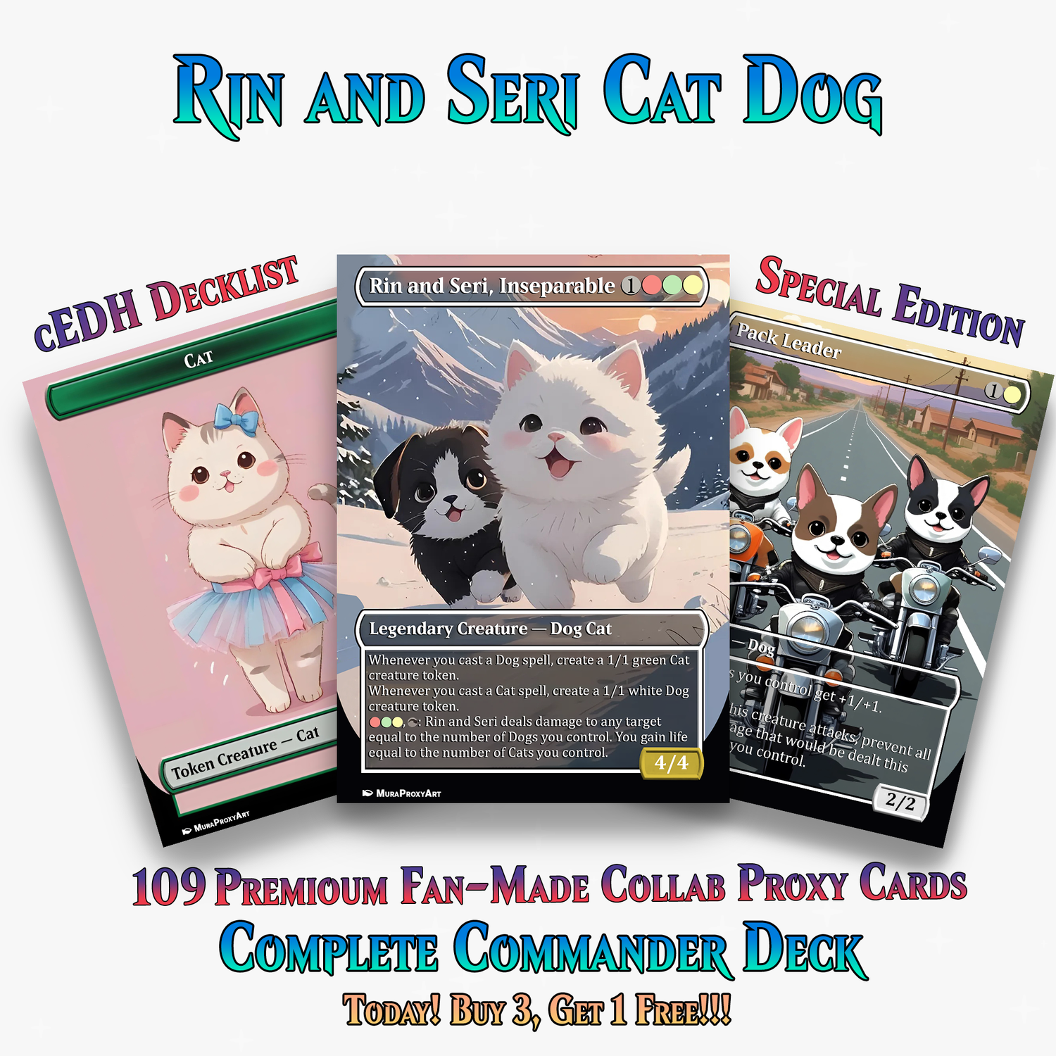 RIN AND SERI CAT DOG TRIBAL COMMANDER DECK – PREMIUM COLLECTOR SET  (109 CARDS)