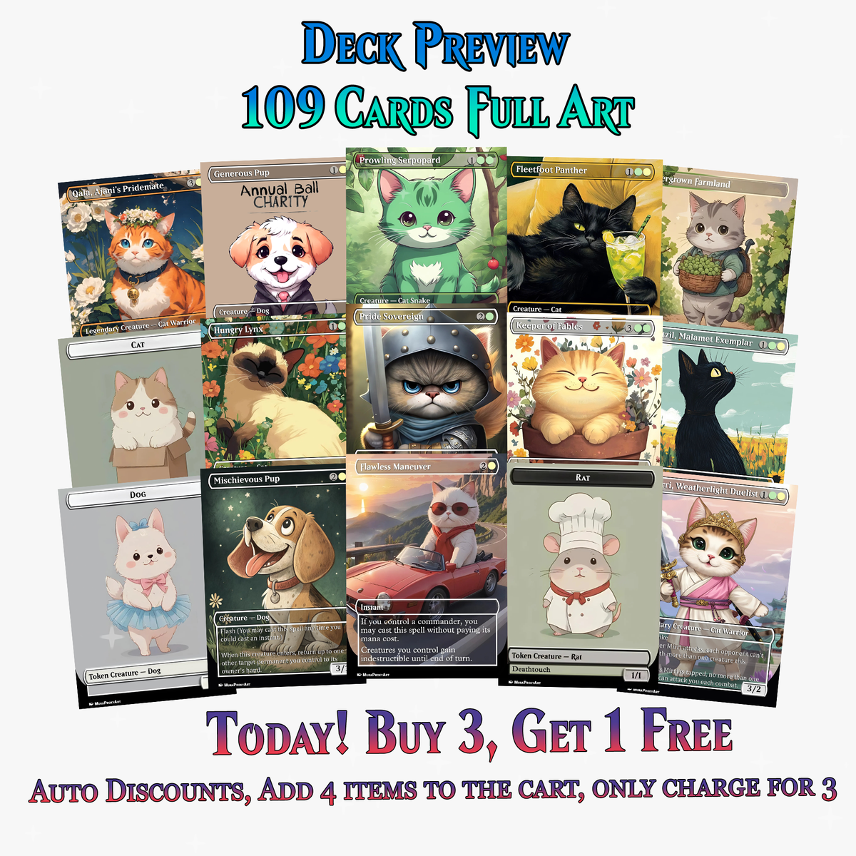 RIN AND SERI CAT DOG TRIBAL COMMANDER DECK – PREMIUM COLLECTOR SET  (109 CARDS)