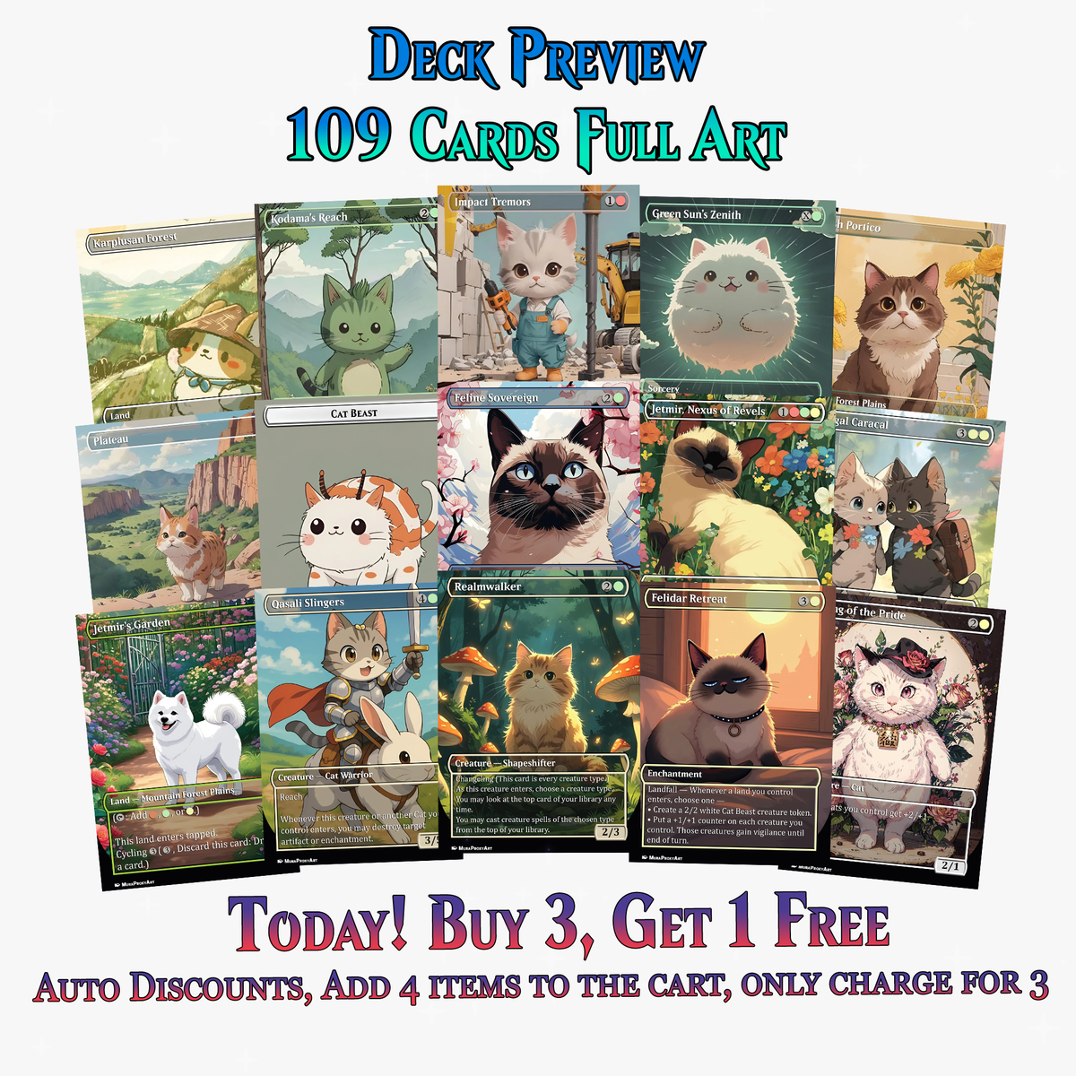 RIN AND SERI CAT DOG TRIBAL COMMANDER DECK – PREMIUM COLLECTOR SET  (109 CARDS)