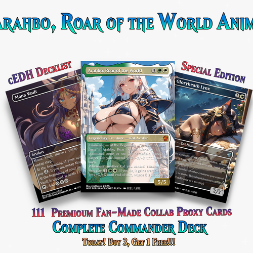 ARAHBO, ROAR OF THE WORLD ANIME COMMANDER DECK – PREMIUM COLLECTOR SET  (111 CARDS)