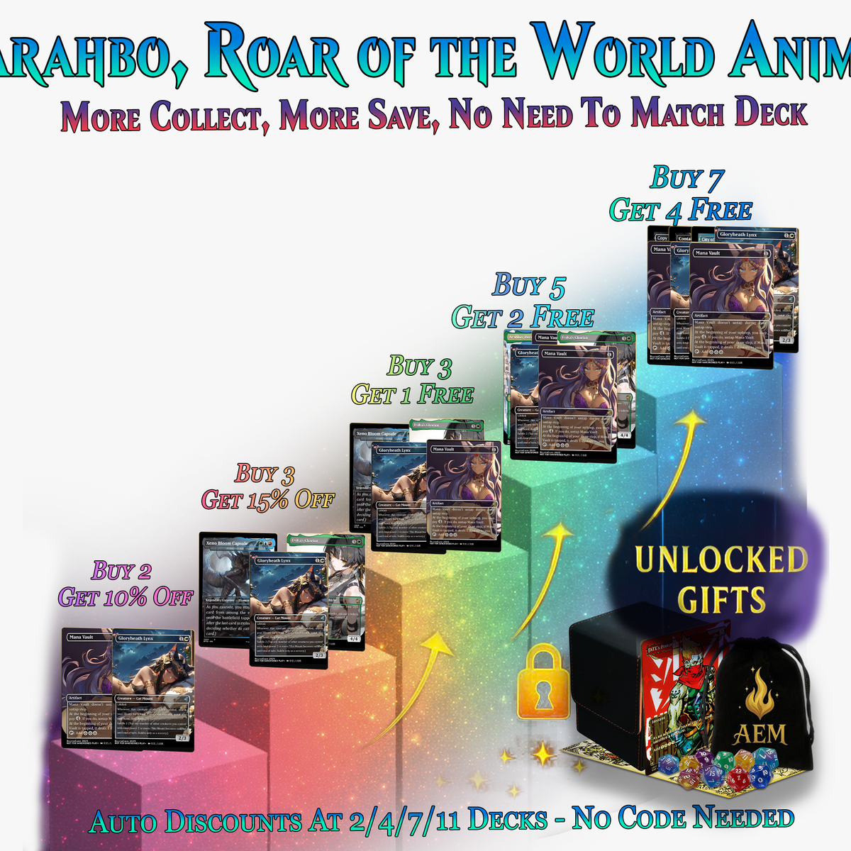 ARAHBO, ROAR OF THE WORLD COMMANDER DECK – 111+ CARDS - PrimeDecks