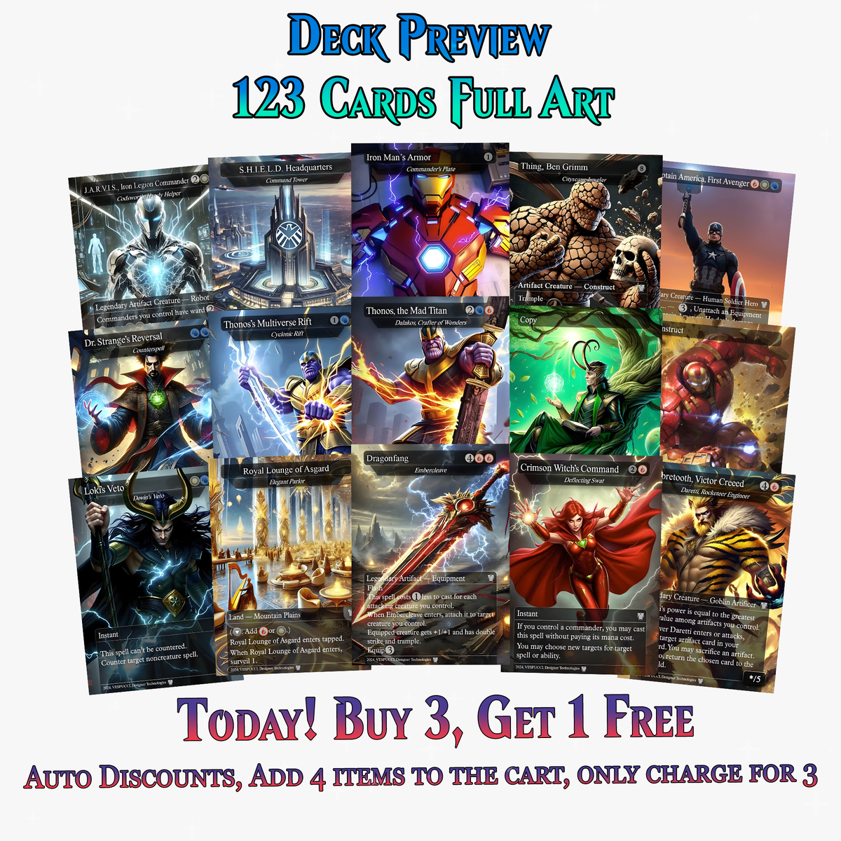 Marvel Proxy Commander Deck | 123 Cards | PrimeDecks