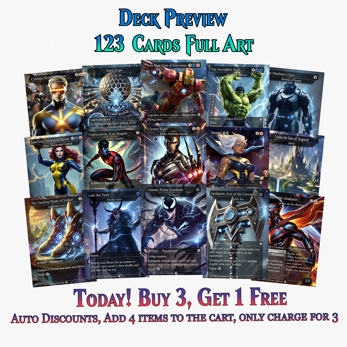 Marvel Proxy Commander Deck | 123 Cards | PrimeDecks