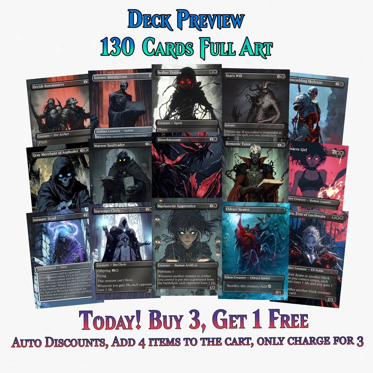 Ayara Death by 1000 Cuts Gothic Sacrifice 100+ Cards | PrimeDecks