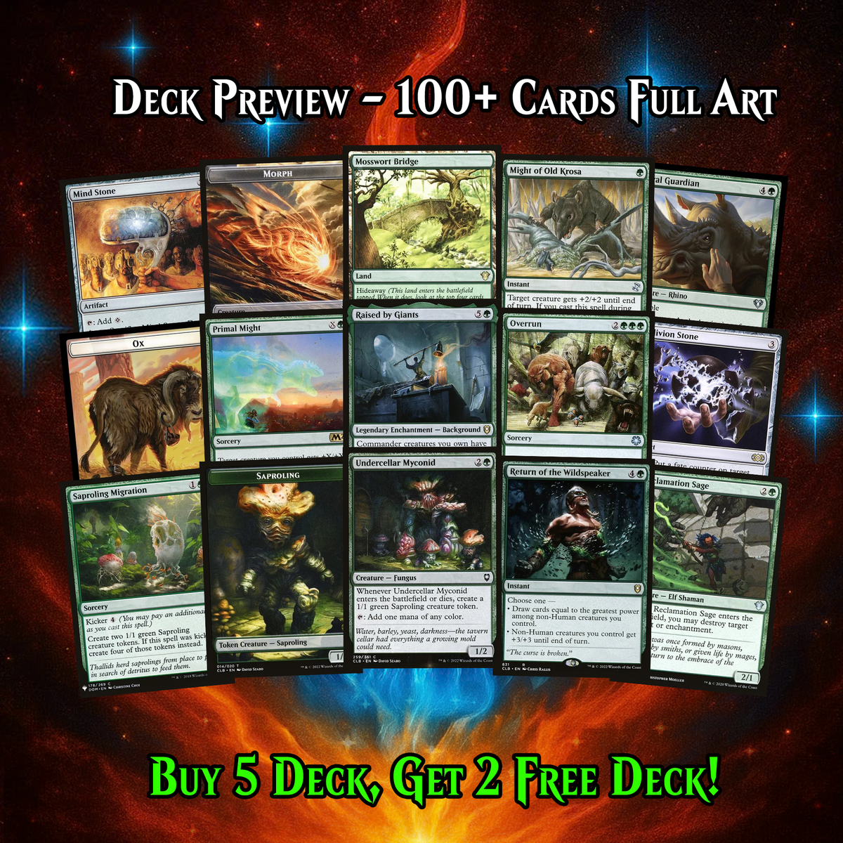 Shroofus Sproutsire Fungal Swarm Commander Deck | 108+ Cards | PrimeDecks