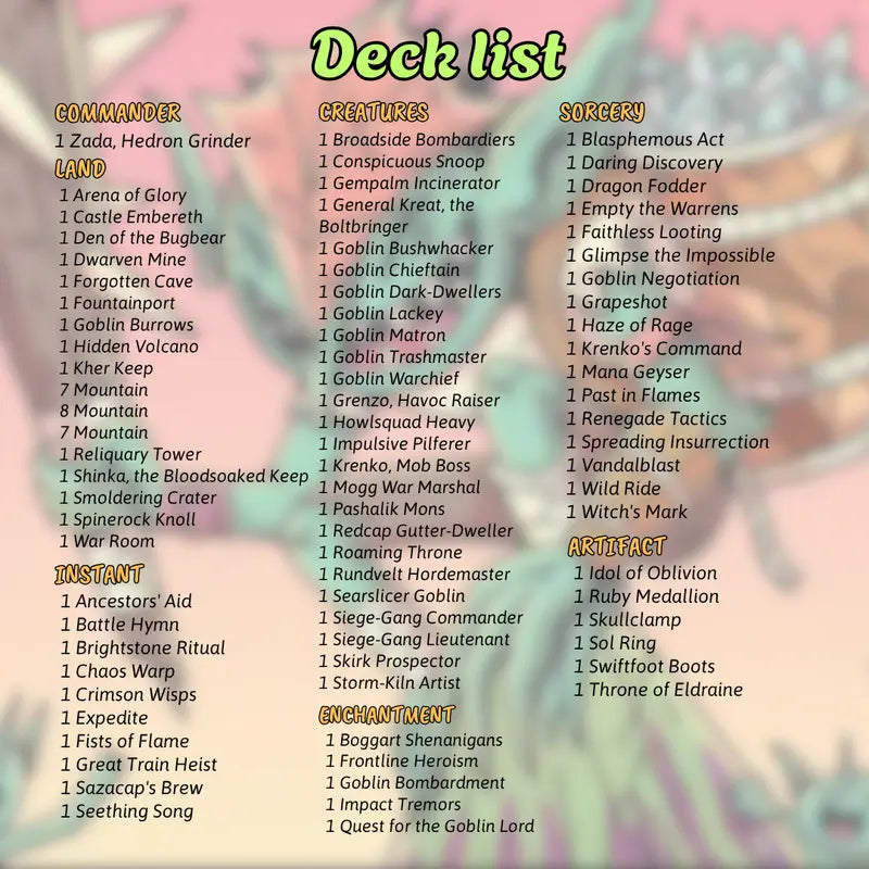 | New | Goblin Storm Commander Deck | 100+ Cards | PrimeDecks