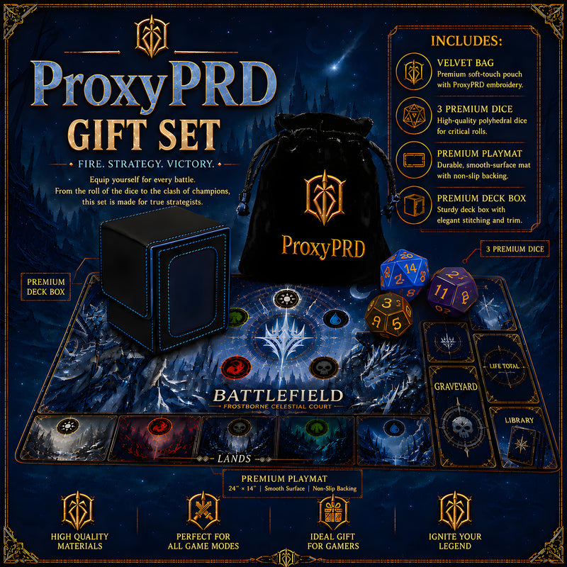 Box + playmat + dice + velvet bag | PrimeDecks